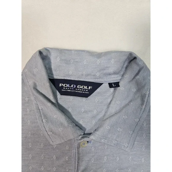 Polo Ralph Lauren Performance Golf Polo All Over Print Men's Size Large‎ Blue