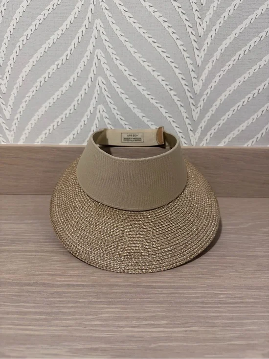 Eric Javits Champ Woven Visor Neutral Tan UPF 50+ Sun Hat