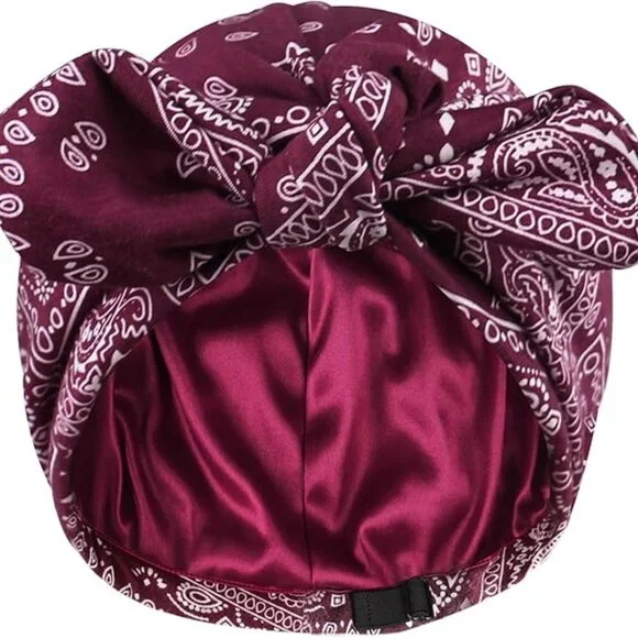 Satin Lined Beanies for Women Chemo Headwear Silky Lined Cotton Sleeping‎ Cap