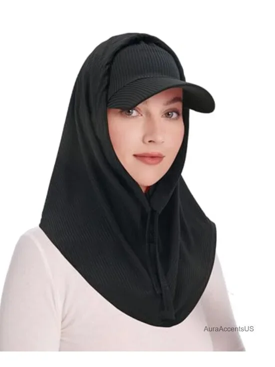 Women's Polyester Balaclava Hood Hat with Detachable Visor for Cycling Hiking