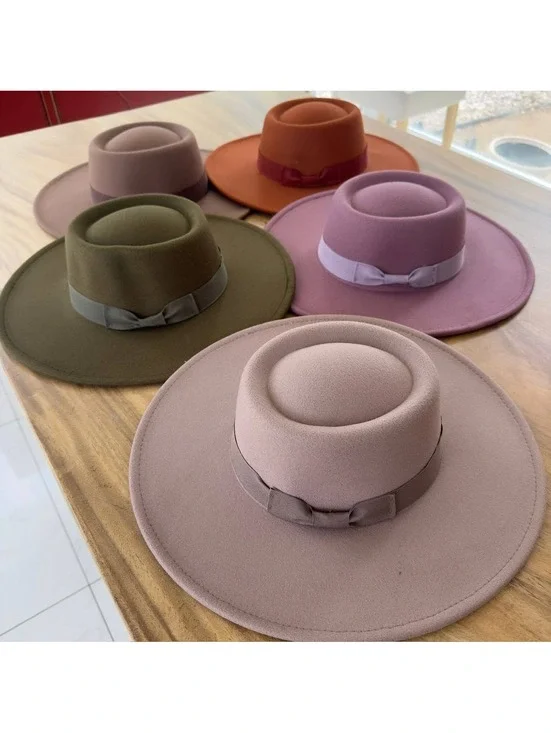 Structured Boater Wide Brim Hat