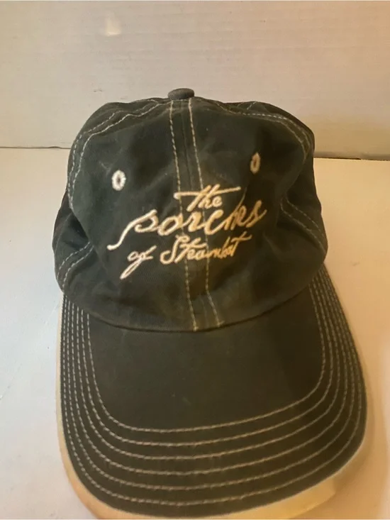 Source Unknown Dark Green Baseball Cap with Cream Embroidery