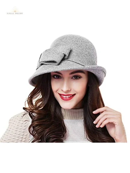 100% Wool Vintage Bucket Hat with Drawstring Adjustable Fit