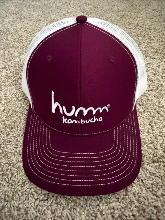 humm Kombucha Maroon and White Trucker Hat