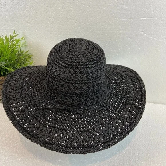 NWOT Scala Hand made Sun Hat 100% Paper Wide Brim