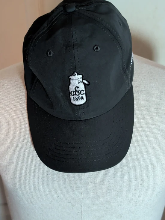 Black Embroidered Can Graphic Baseball Cap