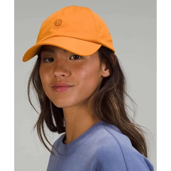 Lululemon Women's Baller StrapBack Hat Cap Soft Adjustable OS Autumn Orange Logo
