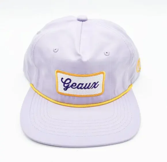 Geaux Tigers Lavender Purple & Gold Rope Snapback Hat - LSU Game Day Golf Cap