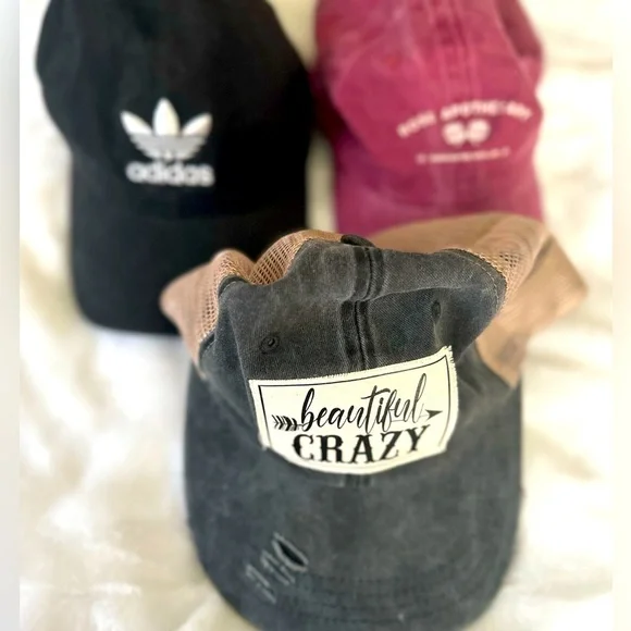 Lot of 3 women’s baseball caps hats including Adidas