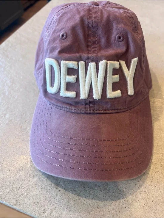 Mauve DEWEY Embroidered Baseball Cap Colliegiate Preppy Vibes