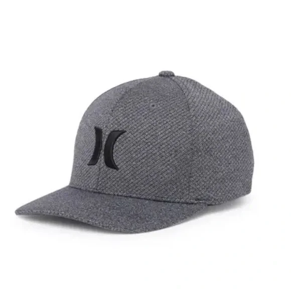 Hurley Unisex Icon Baseball Cap Sz Sm-Med Dk Grey Heather Textured Flex Fit NWT