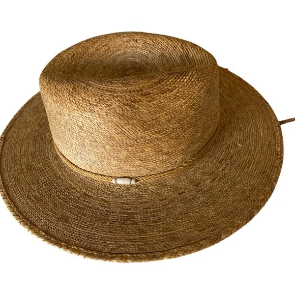 Sahuayo Palm Straw Hat- 6 7/8 tan straw , made in Mexico