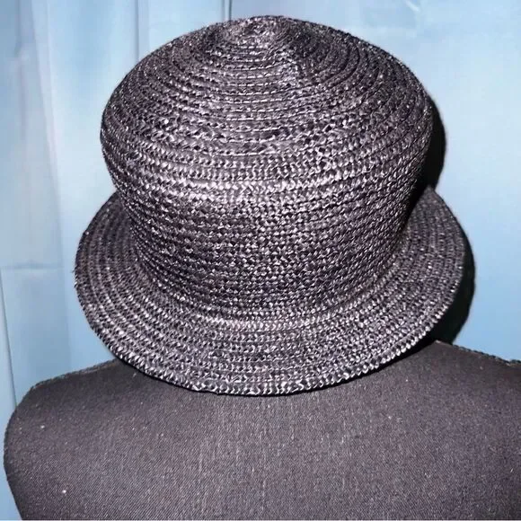 VINTAGE FRATELLA Talli black  straw hat