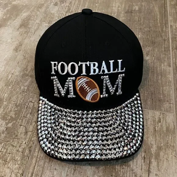 Football Mom Rhinestone Cap