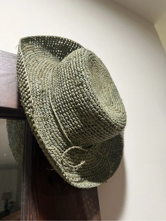 Scala  Straw Hat Womens One Sz  Natural Woven Olive Gree
