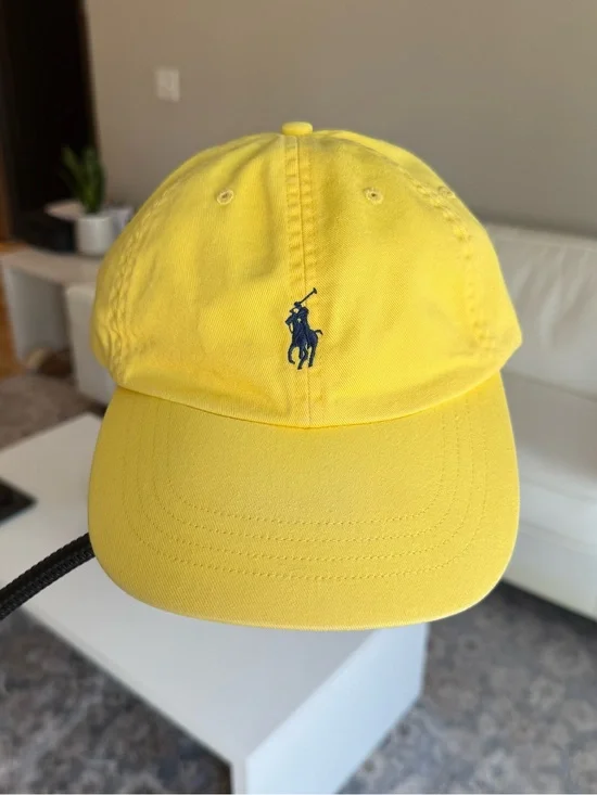 💯 Authentic “UNISEX” Yellow Polo by Ralph Lauren w/ Navy Pony Logo Cap (Vintage)