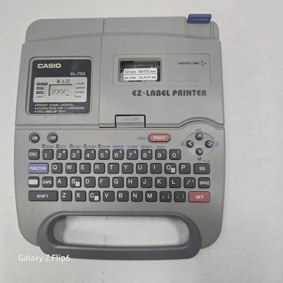 Casio KL-750 EZ-Label Printer Gray Portable Thermal Label Maker QWERTY Keyboard