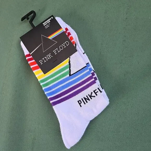 PINK FLOYD WOMANS ANKLE SOCKS SIZE 6-9 1/2