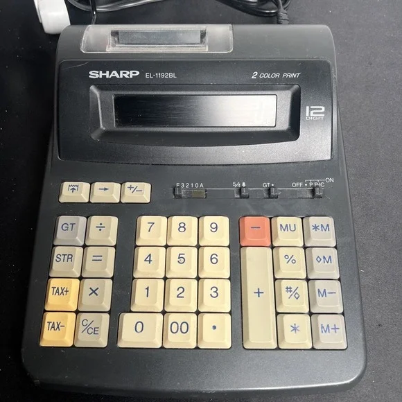 Sharp EL-1192BL Scientific Calculator 2 Color Printing 12 Digit Adding‎ Machine