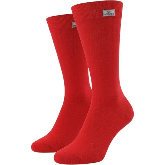 LA Moda‎ Legwear Red Trouser Socks with Comfort Band Spandex Style 888 NWT