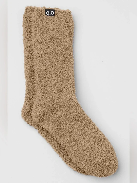 Authentic Alo Yoga Plush Lush Socks in Gravel