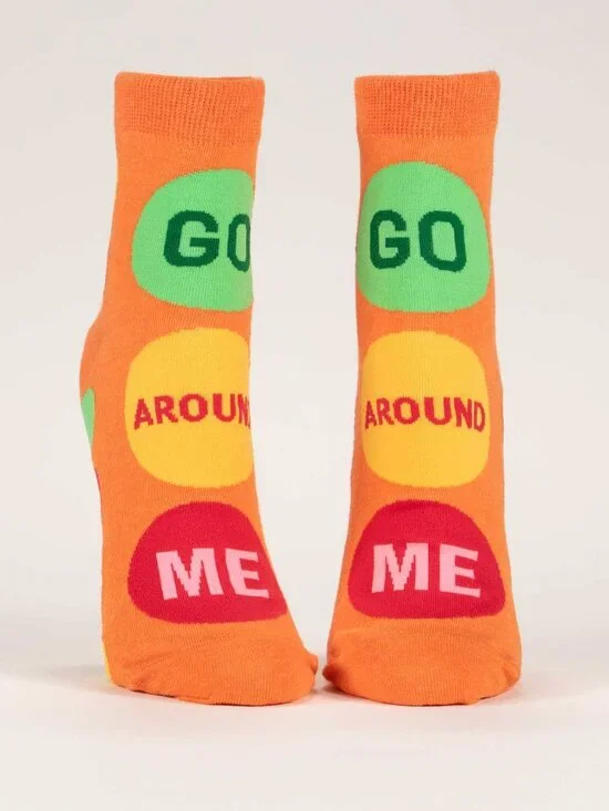 “Go around me” Orange Ankle Socks - Soft Combed Cotton