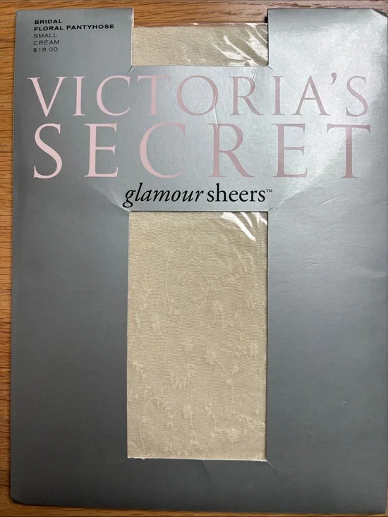 Victoria's Secret Bridal Floral Sheer Pantyhose - Cream