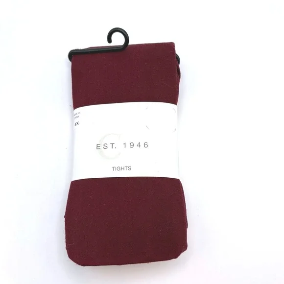 Cato Est. 1946 Plus Size 4X Tights Burgundy Maroon Opaque Hosiery Pantyhose‎ NWT