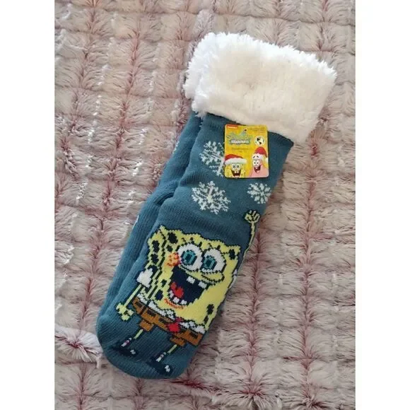 SpongeBob SquarePants, Holiday Women's Slipper Socks, 1-Pack, Size 4-10