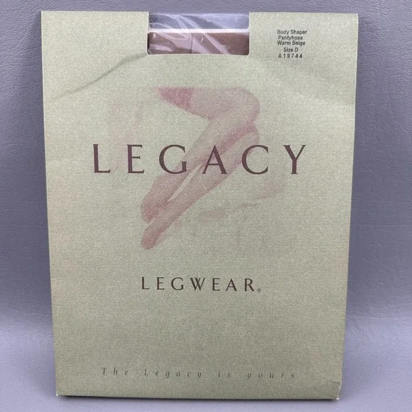Legacy Legwear Body Shaper Pantyhose Size D Warm Beige 1 Pair A19744 Made in USA