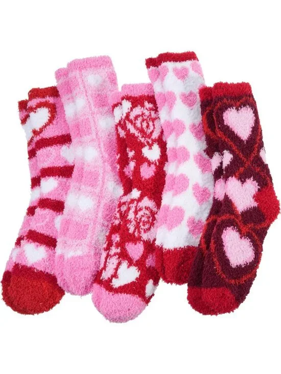 Cozy Fuzzy Winter Socks for Women | Soft Plush Fleece, Thick & Warm, 5 Pairs