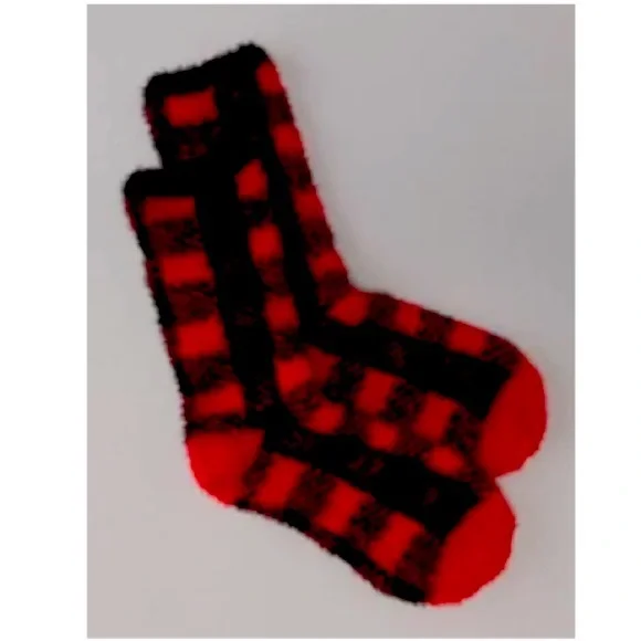 Christmas AE Fuzzy Buffalo Plaid Socks