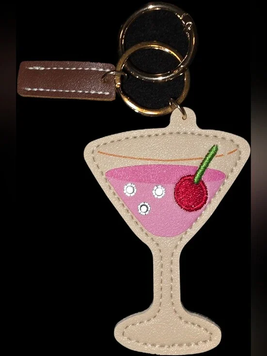 Novelty Martini Charm Keychain