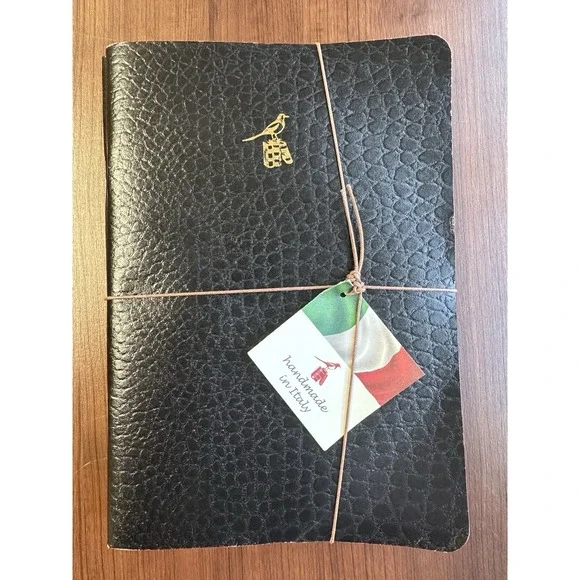 NWT BIEFFE 3 Pack Journal Writing Notebooks.Black.Handmade in Italy. 5.5