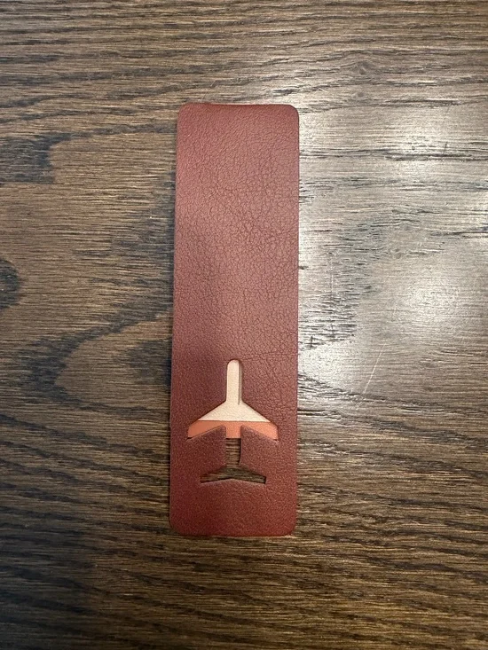 Brown Leather Airplane Luggage Tag | Travel Bag Tag 