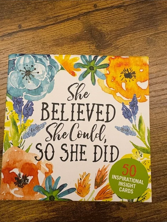 Inspirational Floral Insight cards She Believed She Could, So She Did