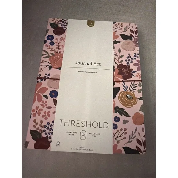 Threshold Journal Set 3 Pack 60 Sheets Each Hardcover Notebooks New