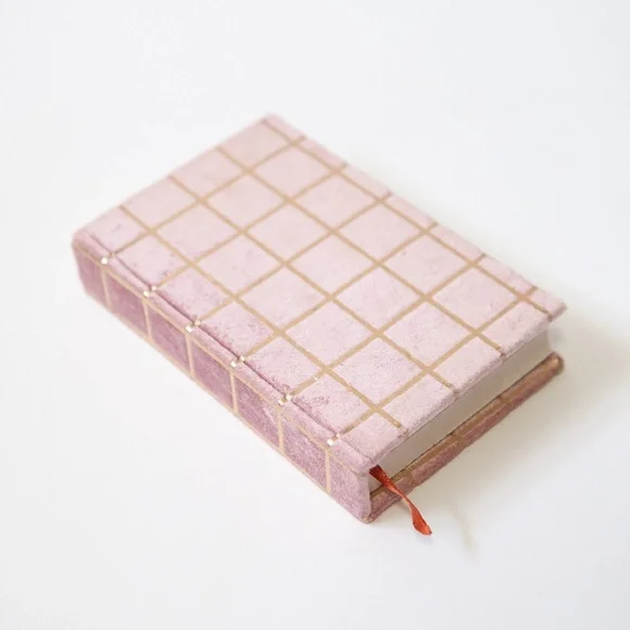 Print Fresh Small Pink Velvet Hardcover Journal 4