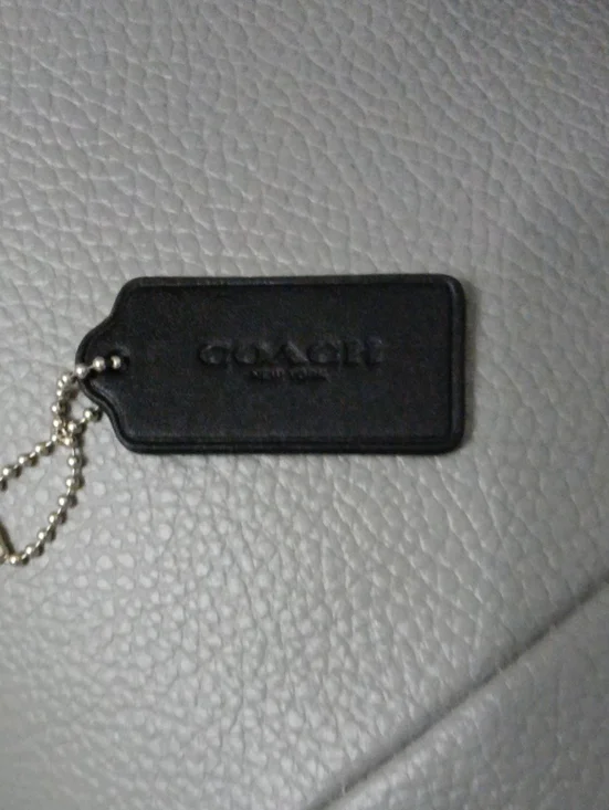 NEW Coach Leather Tag With Silver Chain