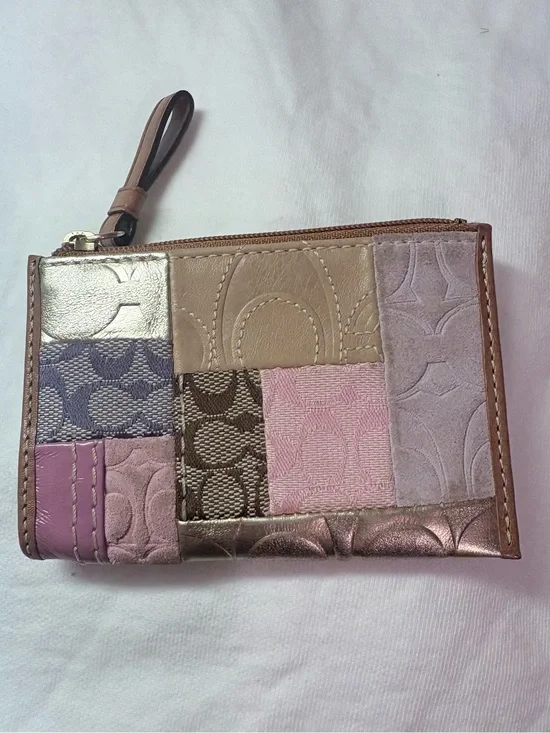 Coach Vintage Y2K Patchwork Coin Purse/Card Holder - GUC