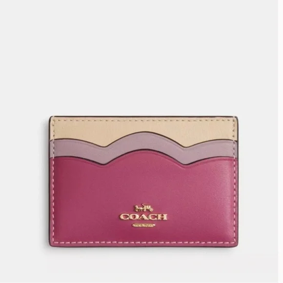 NWT Coach Petal Card Case CW923 Pink Multi
