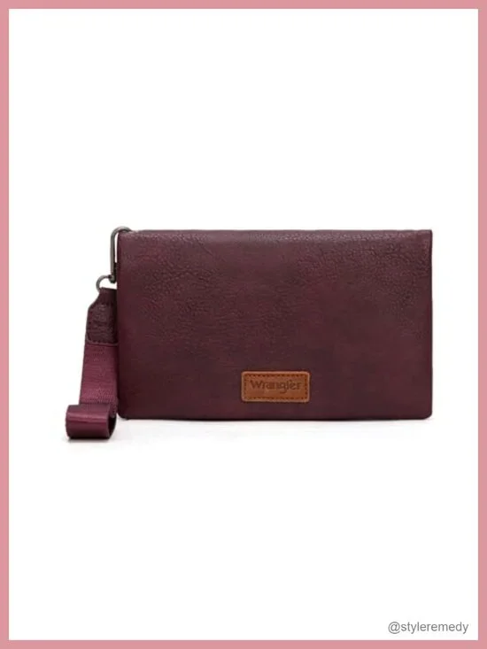 Wristlet Wallet RFID Blocking Bifold Clutch Credit Card Holder with Crossbody