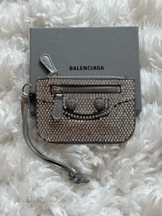 Balenciaga Le Cagole Rhinestone Coin Purse / Card Holder