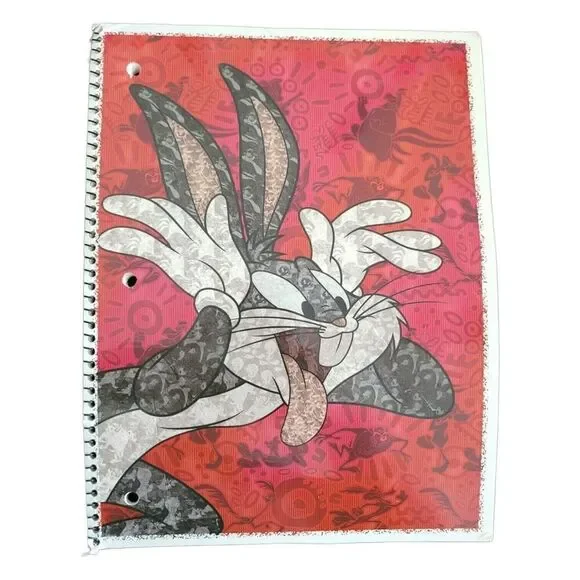 Vintage Looney Tunes Bugs Bunny Notebook Wide Rule 1998 Loony Toons