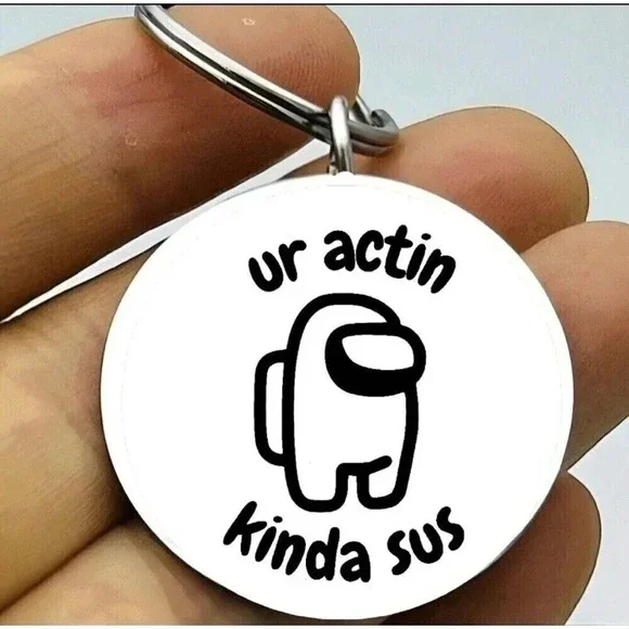Among Us Online Game Gamer Play Hot Keychain