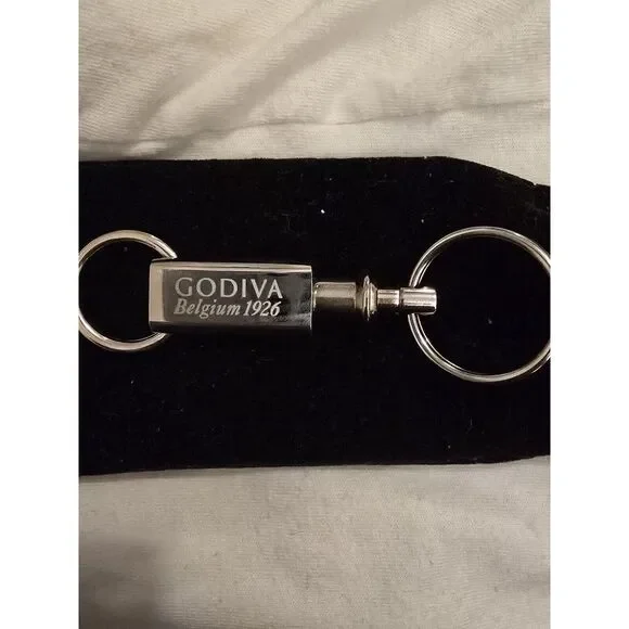 Vintage‎ Godiva Chocolate ,Metal  Keychain Fob