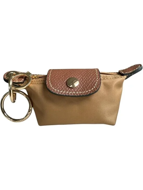 Stylish Mini Keychain Pouch | Functional Coin Purse & Card Holder | Brown