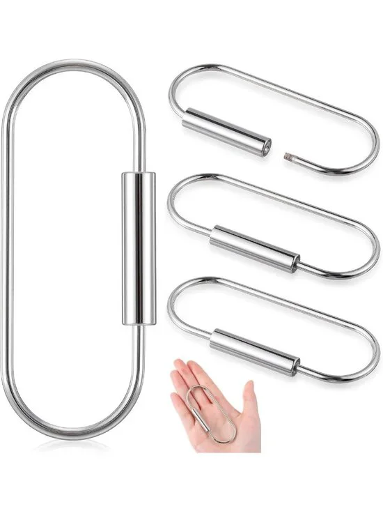 Locking Brass Carabiner Key Ring Clips - Durable, Secure, Perfect for Outdoor