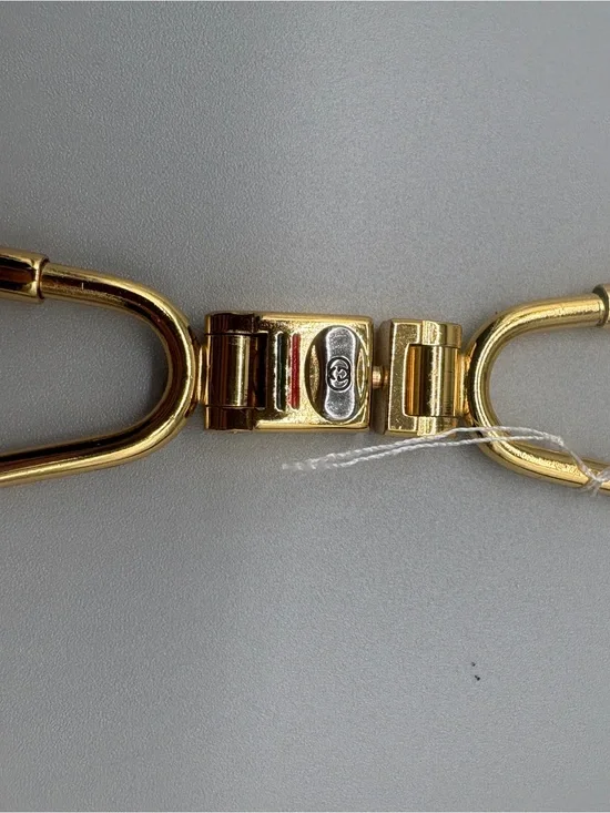 Vintage Gucci Accessory Collection Double Loop Key Ring Gold Tone with COA