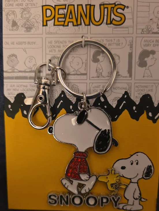 Peanuts Snoopy White & Red Enamel Keychain Or Bag Charm Nwt Super Cute!